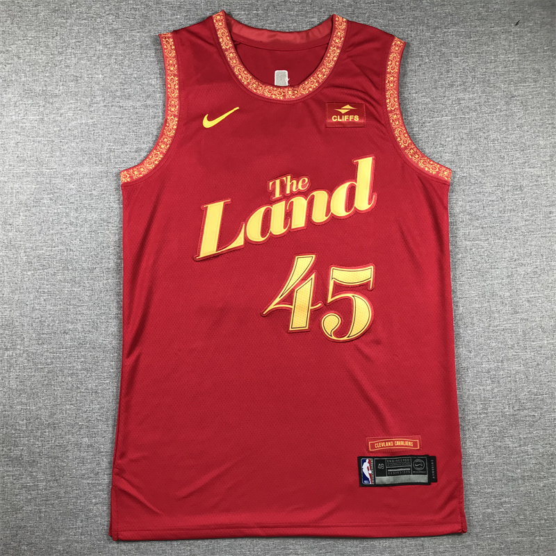 Men Cleveland Cavaliers #45 Donovan Mitchell Red Nike 2025 NBA Jersey